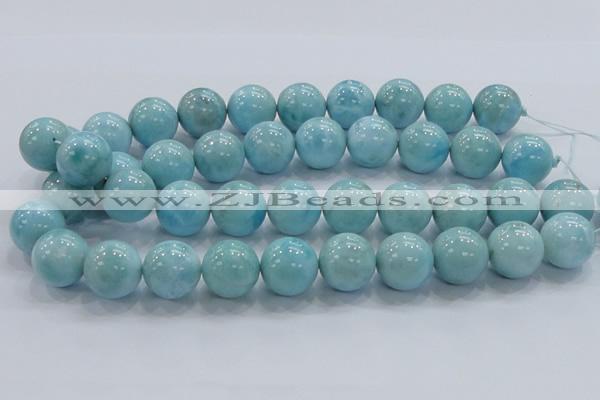 CLR23 15.5 inches 18mm round grade AA natural larimar gemstone beads