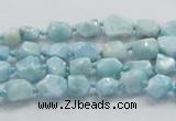 CLR25 15.5 inches 6*8mm nugget natural larimar gemstone chips beads