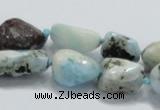 CLR27 15.5 inches nugget natural larimar gemstone beads wholesale