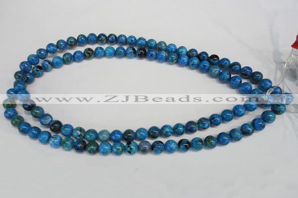 CLR302 15.5 inches 8mm round dyed larimar gemstone beads