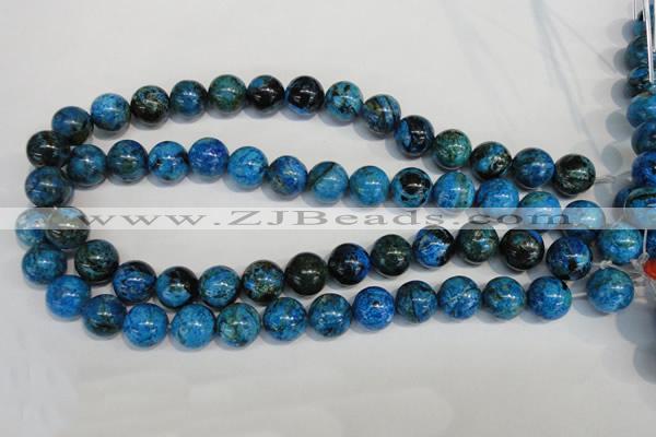 CLR305 15.5 inches 14mm round dyed larimar gemstone beads