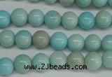 CLR350 15.5 inches 4mm round dyed larimar gemstone beads