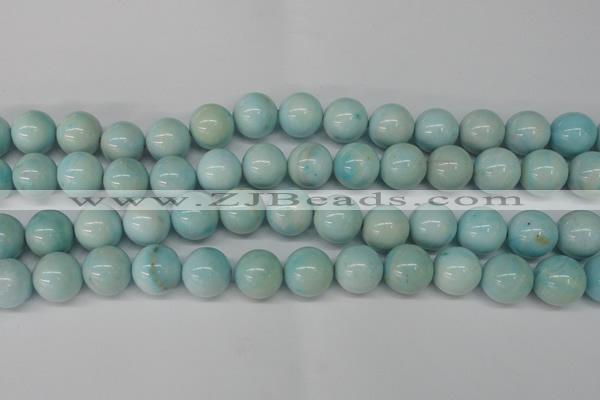 CLR355 15.5 inches 14mm round dyed larimar gemstone beads