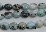 CLR36 15.5 inches 8*10mm oval natural larimar gemstone beads