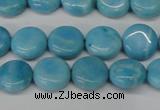 CLR360 15.5 inches 10mm flat round dyed larimar gemstone beads