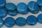 CLR411 15.5 inches 12mm flat round dyed larimar gemstone beads