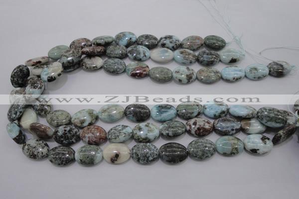 CLR55 15.5 inches 13*18mm oval natural larimar gemstone beads