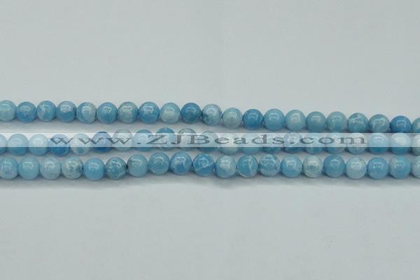 CLR602 15.5 inches 8mm round imitation larimar beads wholesale