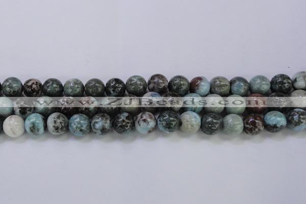 CLR64 15.5 inches 12mm round natural larimar gemstone beads