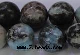 CLR65 15.5 inches 14mm round natural larimar gemstone beads