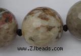 CLS08 15.5 inches 30mm faceted round large chrysanthemum agate beads