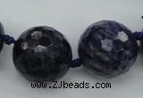 CLS100 15.5 inches 25mm faceted round large sodalite gemstone beads