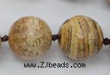 CLS101 15.5 inches 25mm faceted round large picture jasper beads