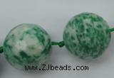 CLS102 15.5 inches 25mm faceted round large Qinghai jade beads