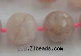 CLS111 15.5 inches 25mm faceted round large pink quartz beads