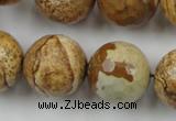CLS151 15.5 inches 20mm faceted round picture jasper beads