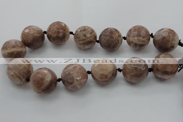 CLS17 15.5 inches 30mm faceted round large moonstone beads