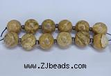 CLS253 7.5 inches 30mm round large picture jasper beads