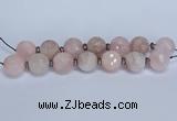 CLS300 7.5 inches 25mm faceted round large pink quartz beads