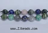 CLS305 7.5 inches 25mm faceted round mixed gemstone beads