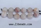 CLS350 7.5 inches 30mm faceted round large pink quartz beads