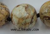 CLS50 15.5 inches 30mm round large picture jasper beads