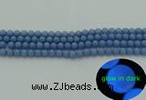 CLU100 15.5 inches 4mm round blue luminous stone beads