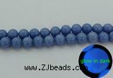 CLU105 15.5 inches 14mm round blue luminous stone beads