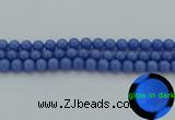 CLU112 15.5 inches 8mm round blue luminous stone beads