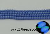CLU125 15.5 inches 4*6mm rondelle blue luminous stone beads