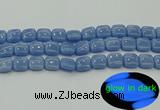 CLU152 15.5 inches 12*12mm square blue luminous stone beads