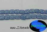 CLU154 15.5 inches 16*16mm square blue luminous stone beads