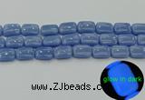 CLU163 15.5 inches 13*18mm rectangle blue luminous stone beads