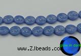 CLU176 15.5 inches 20mm flat round blue luminous stone beads