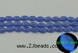 CLU181 15.5 inches 10*14mm oval blue luminous stone beads