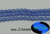 CLU191 15.5 inches 10*10mm square blue luminous stone beads