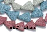 CLV10 14 inches triangle natural lava loose beads wholesale