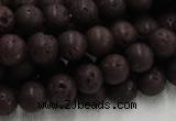 CLV203 15.5 inches 12mm round coffee natural lava beads wholesale