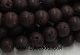 CLV204 15.5 inches 14mm round coffee natural lava beads wholesale