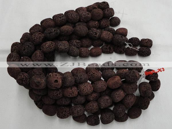 CLV207 15.5 inches 15*20mm freeform coffee natural lava beads wholesale
