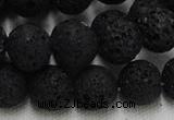 CLV216 15.5 inches 16mm round black natural lava beads wholesale