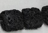 CLV218 15.5 inches 30*30mm square black natural lava beads wholesale