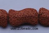 CLV22 15 inches 19*30mm marquise red natural lava beads wholesale