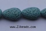 CLV24 15.5 inches 13*19mm teardrop blue natural lava beads wholesale