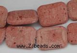 CLV300 15.5 inches 15*20mm rectangle lava beads wholesale