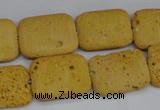 CLV302 15.5 inches 15*20mm rectangle lava beads wholesale