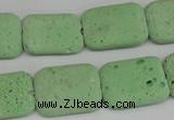 CLV303 15.5 inches 15*20mm rectangle lava beads wholesale
