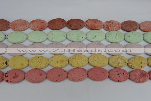 CLV305 15.5 inches 20*30mm oval lava beads wholesale