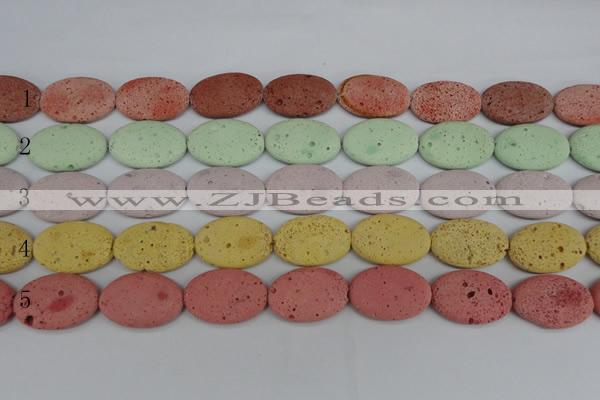 CLV305 15.5 inches 20*30mm oval lava beads wholesale