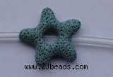 CLV31 15.5 inches 7*32mm star blue natural lava beads wholesale